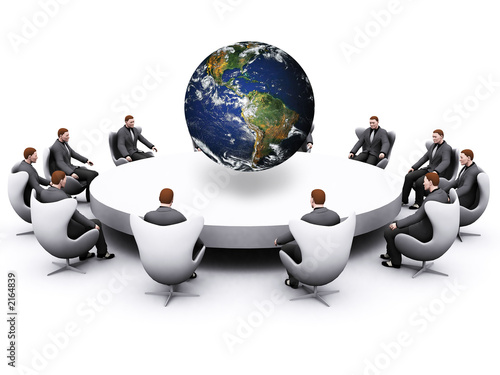 businessman sitting around table photo