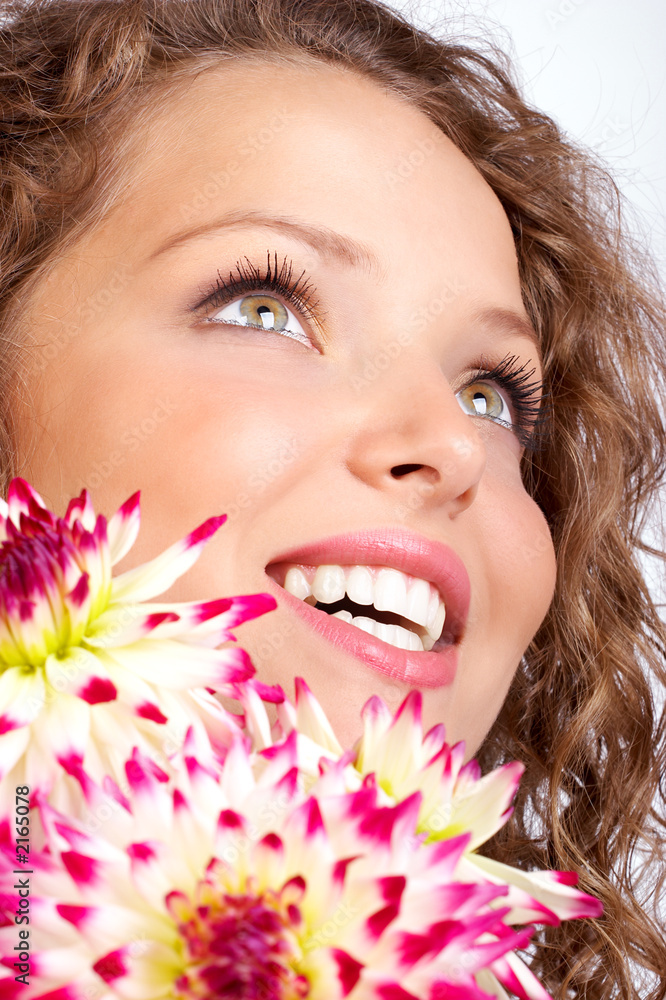 woman with flowers woman with flowers