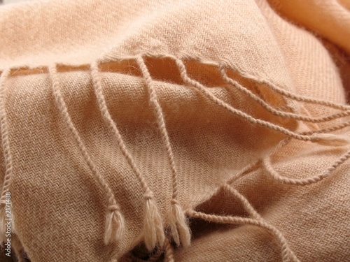 pink pashmina wool with fringe photo