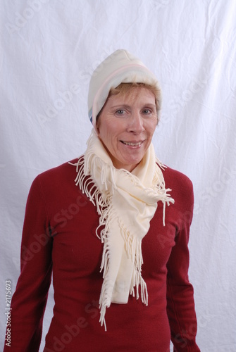 woman in red sweater photo