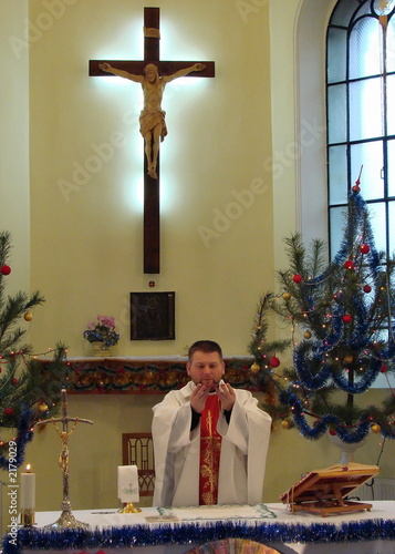 roman catholic cathedral christmas interrior