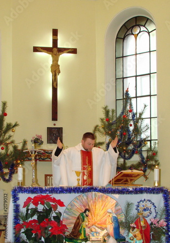 roman catholic cathedral christmas interrior