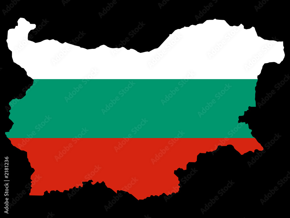 Fototapeta premium map of bulgaria and bulgarian flag