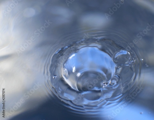 water droplets captured on to the water surface