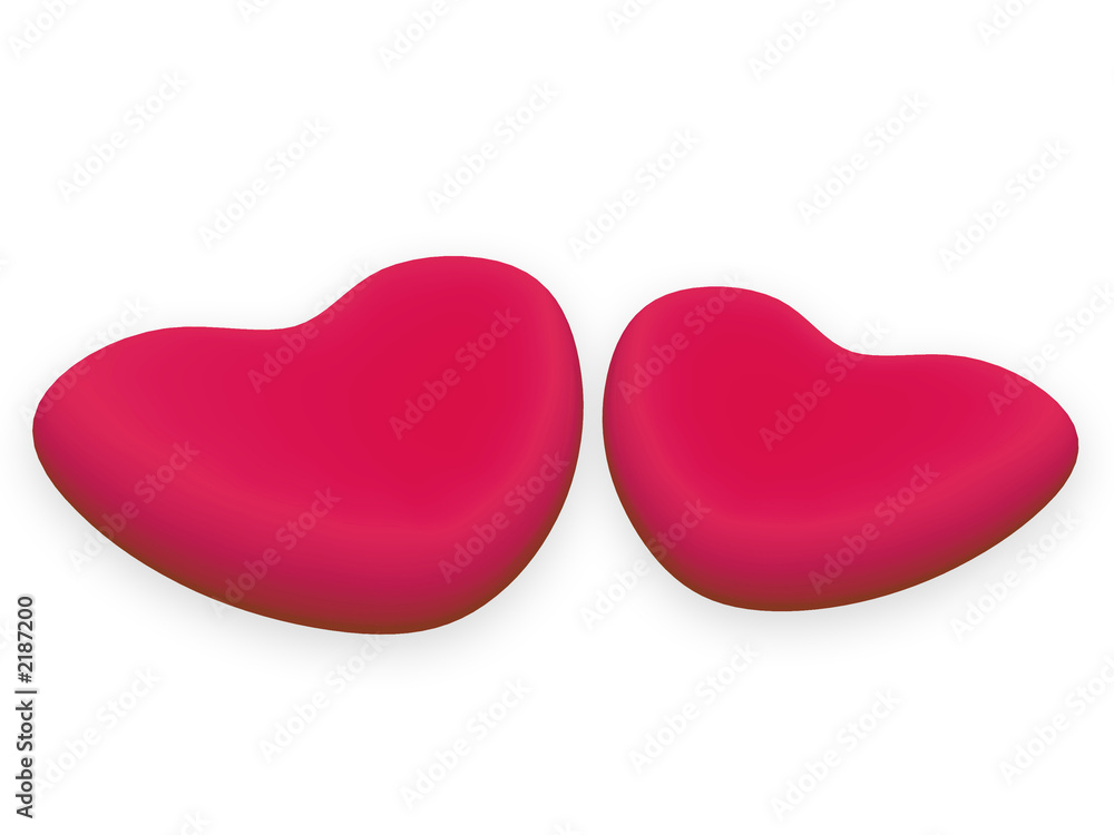 two heart_3d_red two heart_3d_red