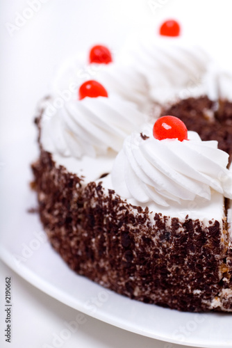 delicious cake with whipped cream