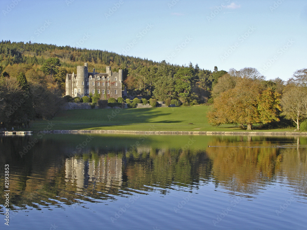 irish castle and lake