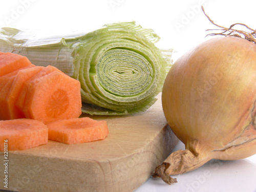 vegetables and desk