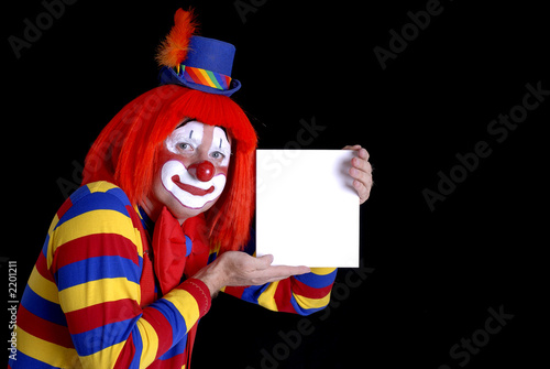 cute clown with a message