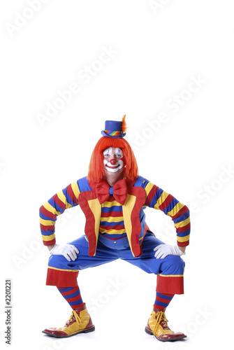 squatting circus clown