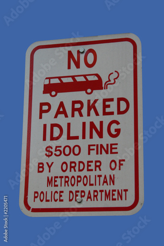 Foto no parked idling sign