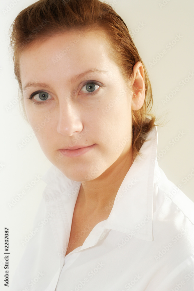 professional woman in white. soft portret professional woman in white. soft portret