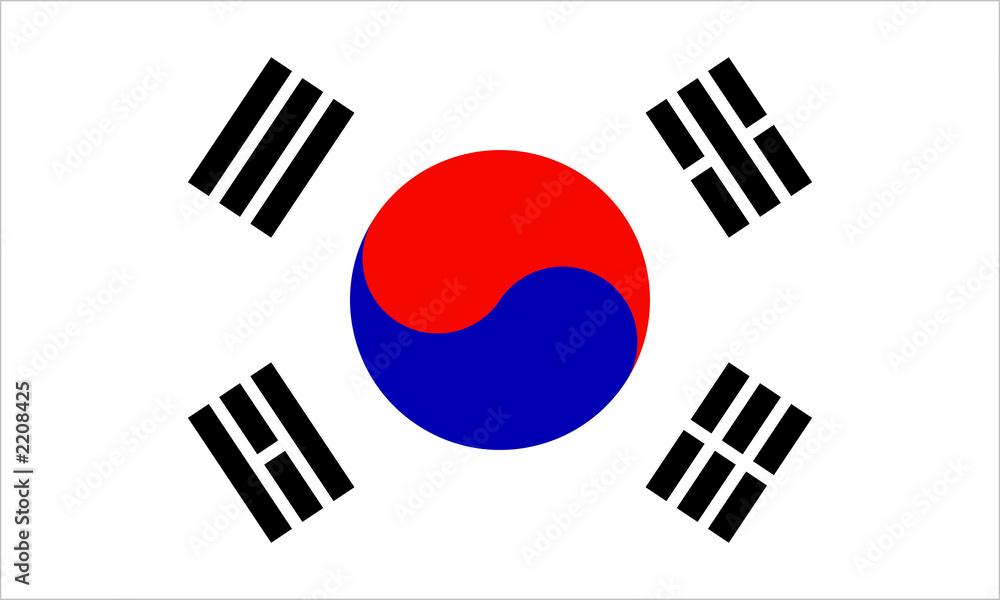 Naklejka premium süd korea fahne south korea flag