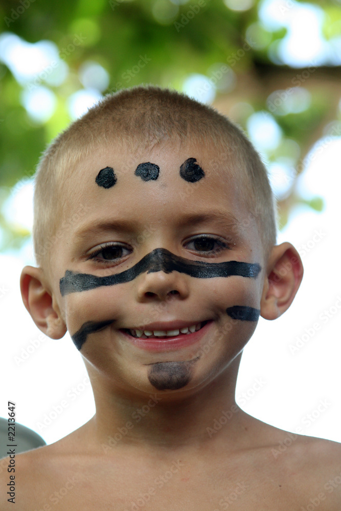 boy with ethnic makeup boy with ethnic makeup