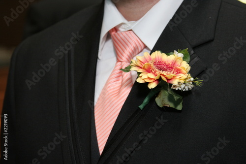 tux, flower, tie, shirt
