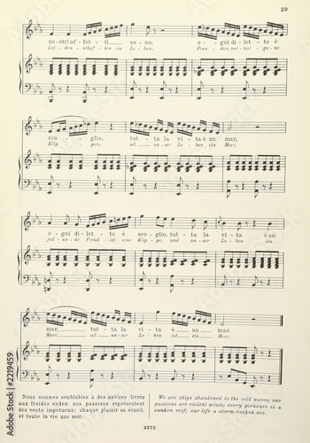 old musical score - with lyrics