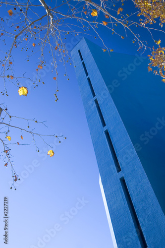 modern architecture blue building photo