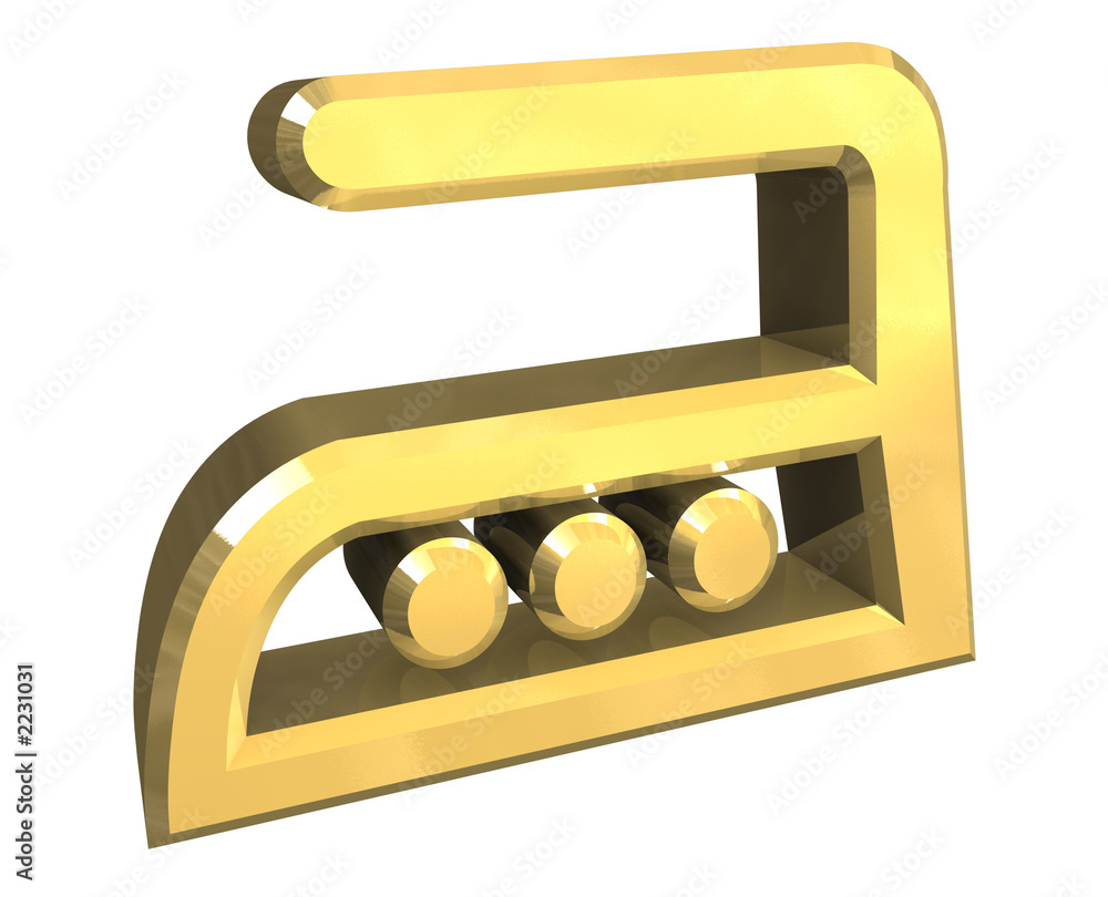 simbolo ferro da stiro in oro - washing symbol Stock Illustration | Adobe  Stock