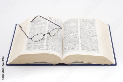 dictionary & glasses