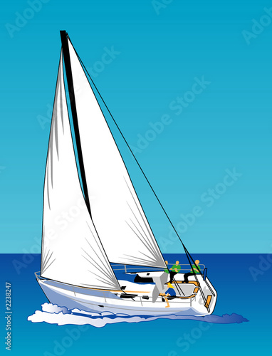 sailing under blue skies