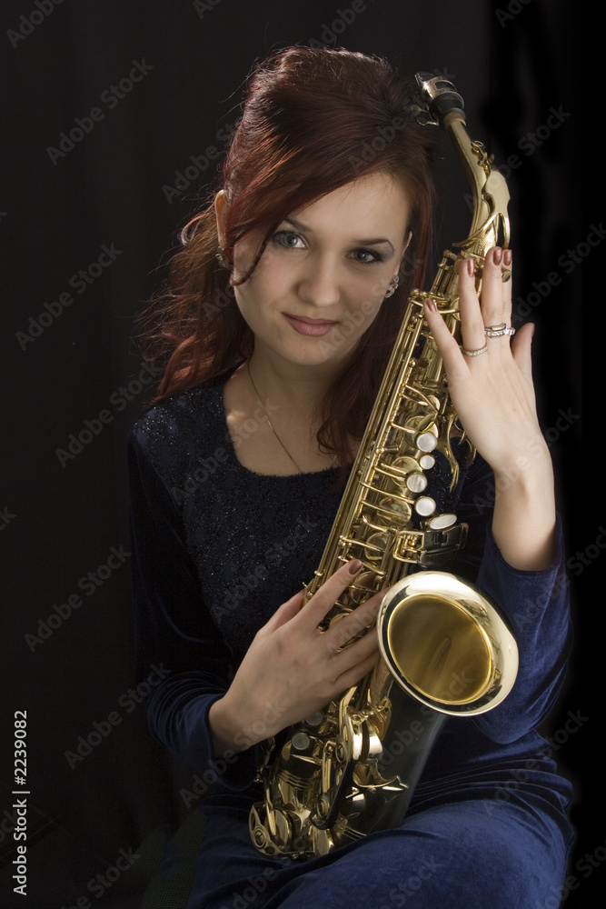 Fototapeta premium sax and the girl