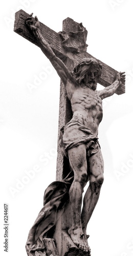 marble statue of crucified jesus