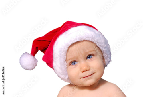 cute baby in santa hat