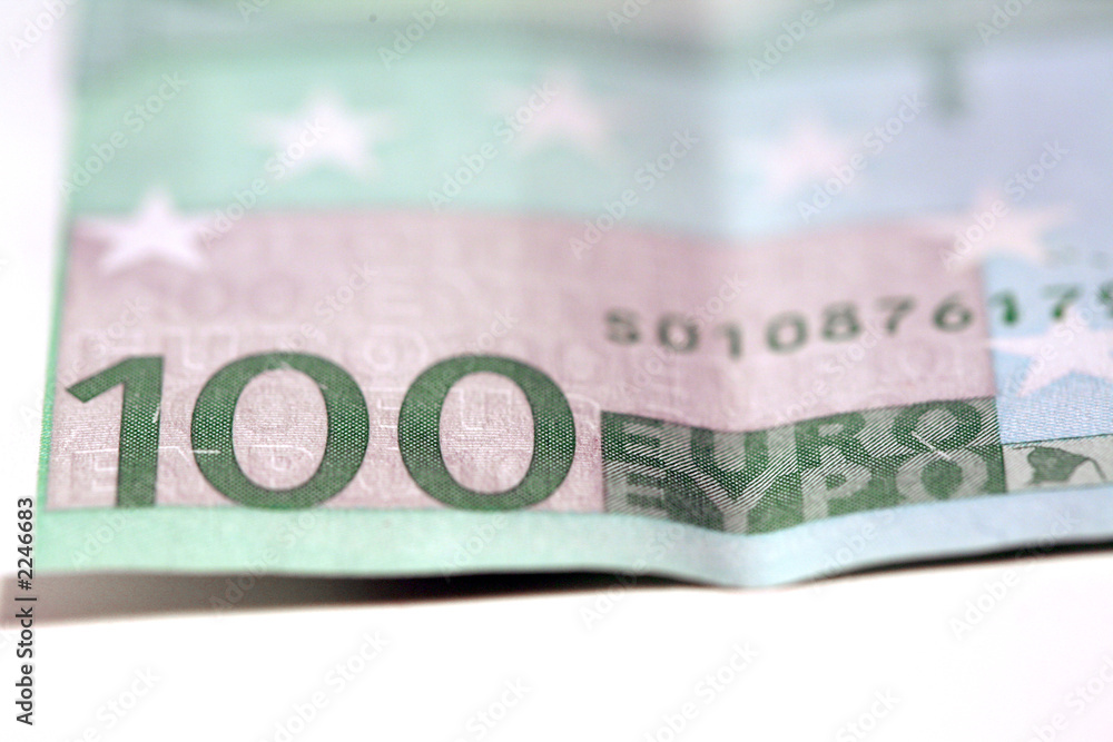 Obraz premium billet de 100 euros en vue macro