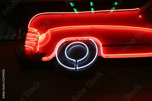 Fotografie classic car neon sign