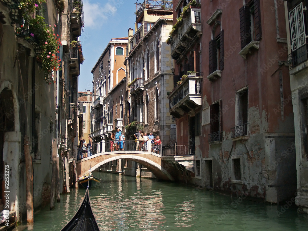 water way along the streets of venice, italy