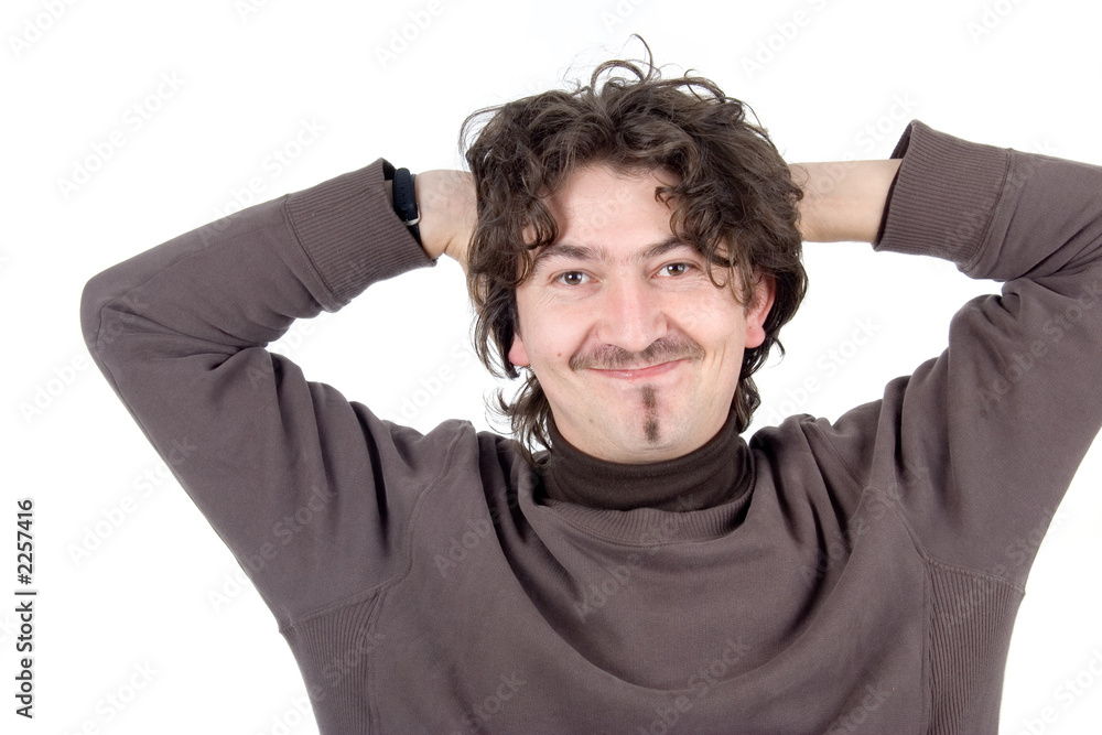 young man generic portrait -shot in studio over wh young man generic portrait -shot in studio over wh