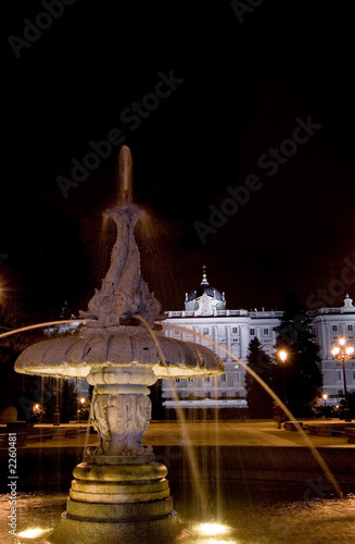 fountain and royal palace of madrid