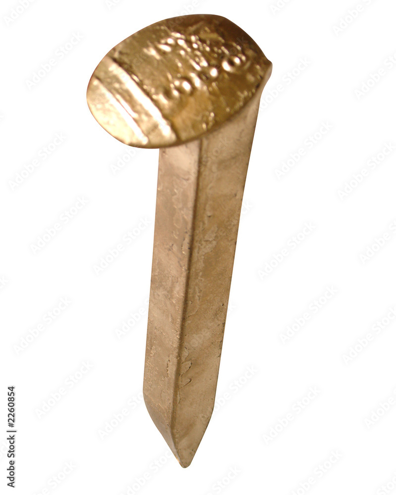 Fototapeta premium golden railroad spike