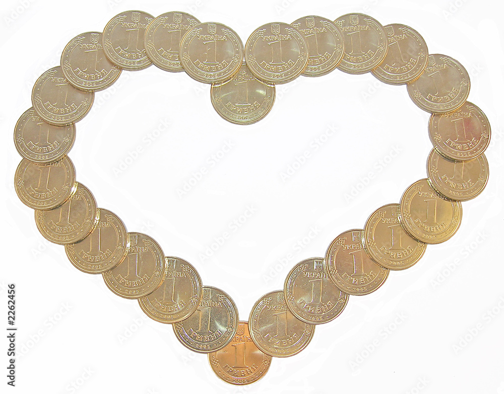 Obraz premium heart from golden money