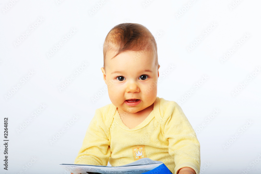mädchen mit zeitung, baby mädchen mit zeitung, baby