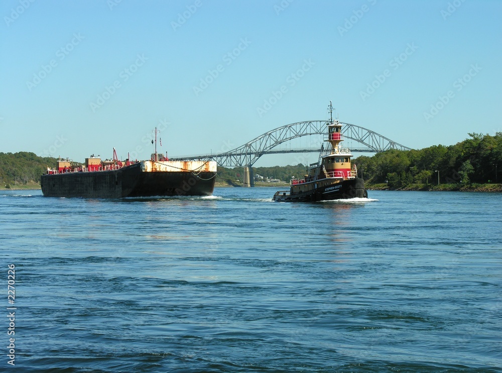 barge being towed.