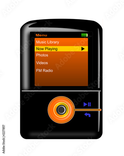 Obraz na płótnie mp3 player orange and black