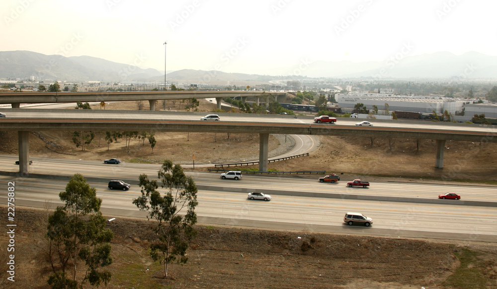 highway overpass with traffic highway overpass with traffic