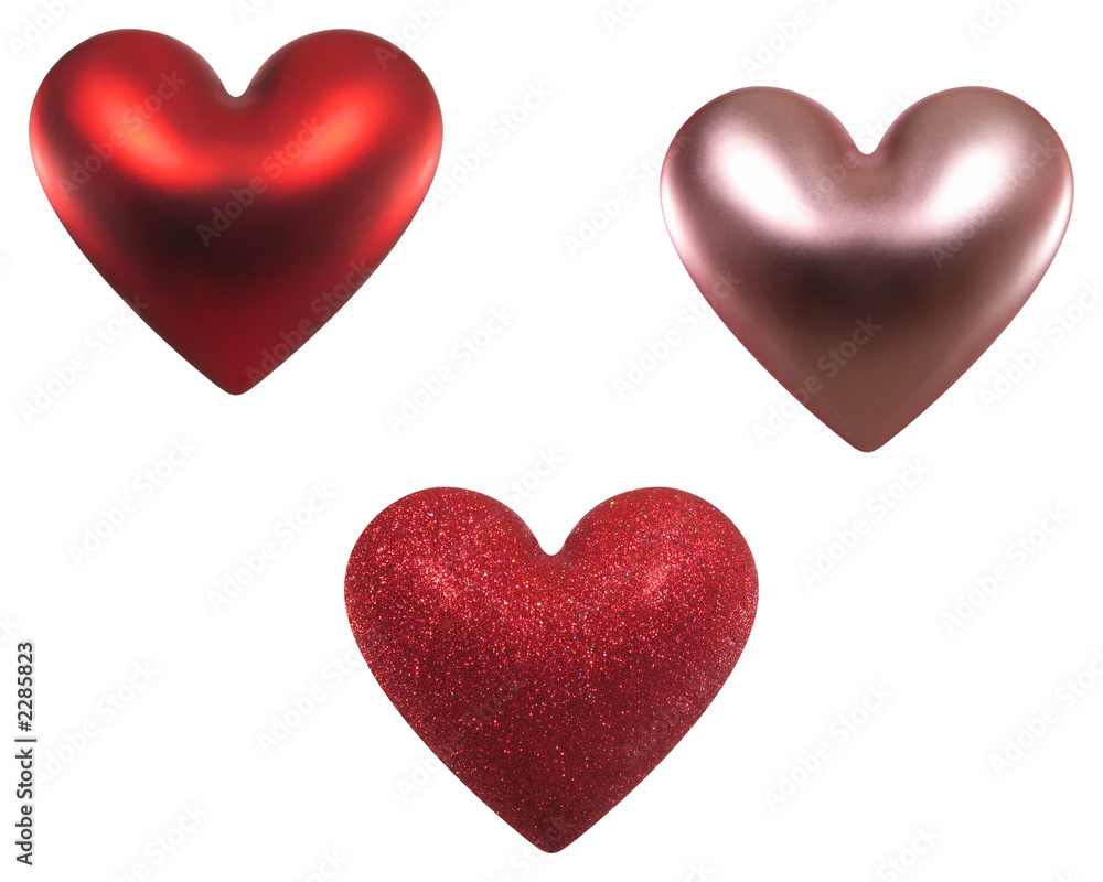 three valentine hearts