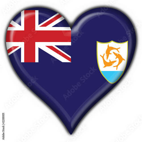 bottone cuore anguilla island button heart flag