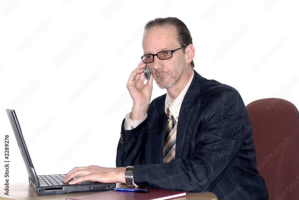 businessman working on laptop
