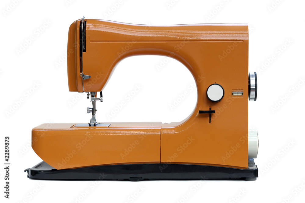 bright orange sewing machine
