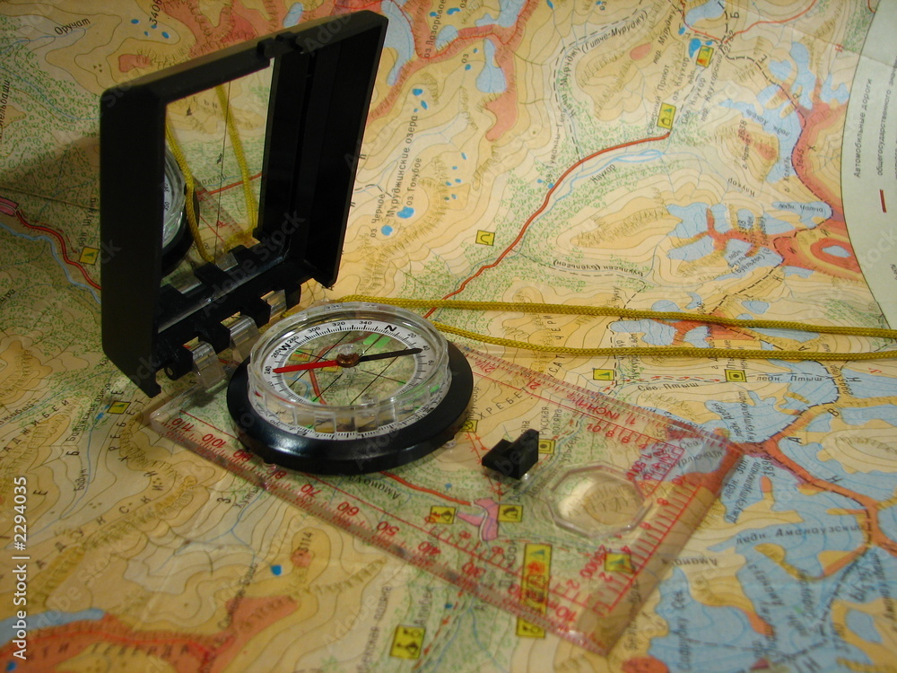 compass on a map 3 compass on a map 3