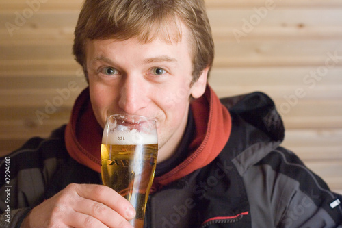 Billede på lærred man with beer