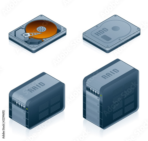 computer hardware icons set - design elements 55d