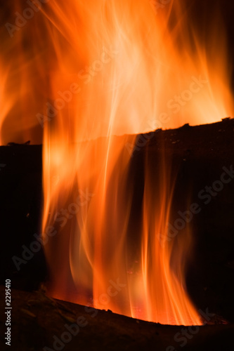 fire in a fireplace