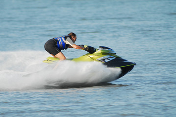 Acrylglasbilder Wasser Motorsport Jetski bei rasanter Fahrt  © razorconcept