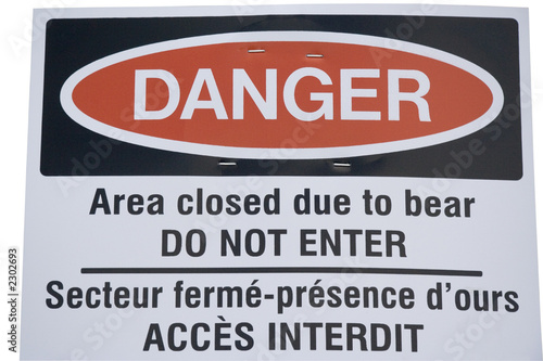 Wallpaper Mural warning sign grizzly bear alert Torontodigital.ca