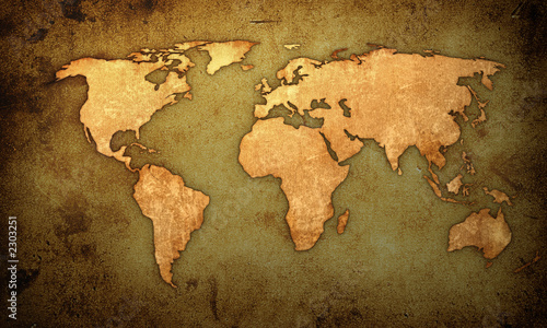 Tapety artystyczne world map-vintage artwork