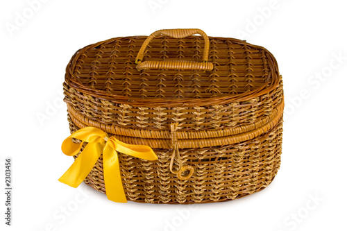 basket with yellow bow photo